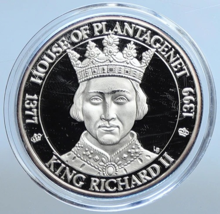 2002年 タークス・カイコス諸島 リチャード2世 純正プルーフ銀貨 20クラウン i111326｜WORLD RESOURCE【KING店】 206,800円
