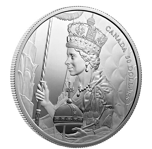 QEII エリザベス2世戴冠式 2022年 カナダ 5オンス .9999 純銀 50ドルコイン 256,905円