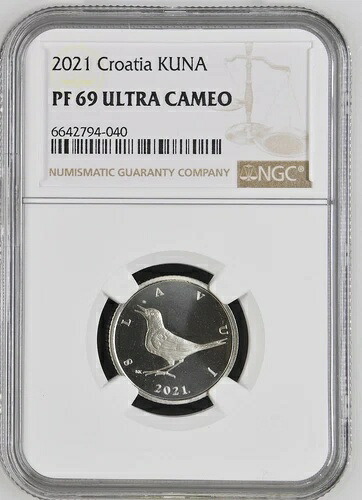 クロアチア コイン 1 クーナ 2021 NGC PF 69 ウルトラ カメオ