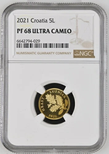 クロアチアコイン 5リパ 2021 NGC PF 68 ウルトラカメオ