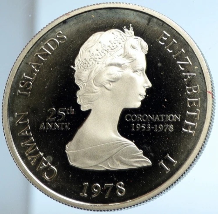 1978年 ケイマン諸島 英国エリザベス2世記念 プルーフ銀貨 5ドル 25TH i103023｜WORLD RESOURCE【KING店】 206,800円