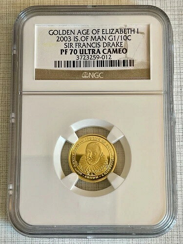 マン島 2003年 サー・フランシス・ドレイクの黄金時代 1/10 クラウンゴールド NGC PF70 S#4304｜WORLD RESOURCE【KING店】