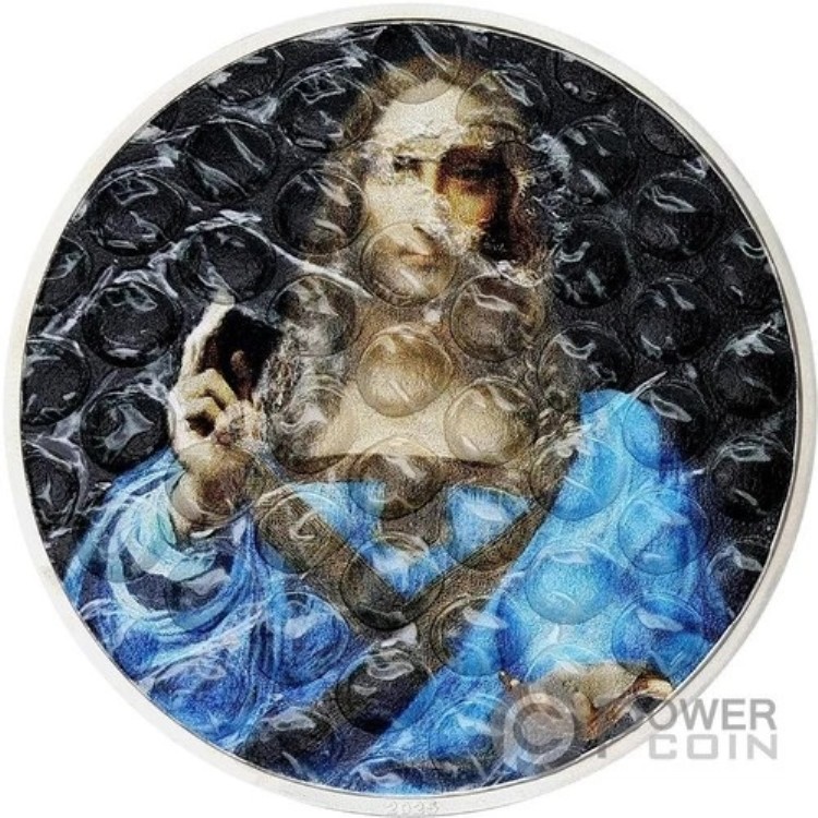 SALVATOR MUNDI バブルラップアート 3オンス シルバーコイン 20ドル クック諸島 2025年以降