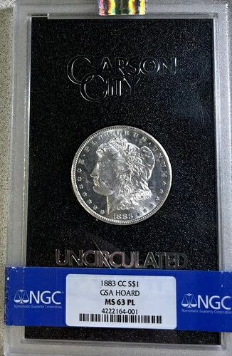 1883-CC GSA NGC MS63PL モルガン銀貨
