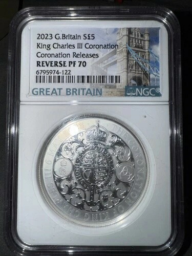 2023年 GB シルバー プルーフ NGC PF70 リバース チャールズ3世戴冠式 2オンス 希少