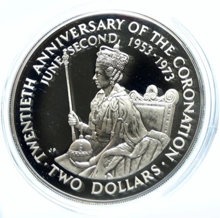 1973年 クック諸島 エリザベス2世戴冠式 プルーフ銀貨 2ドル i103979｜WORLD RESOURCE【KING店】