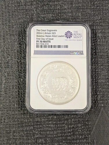 2024年 イギリス ウォータールー勲章 2オンス シルバー NGC PF 70 マット FDOI Pop-59｜WORLD RESOURCE【KING店】