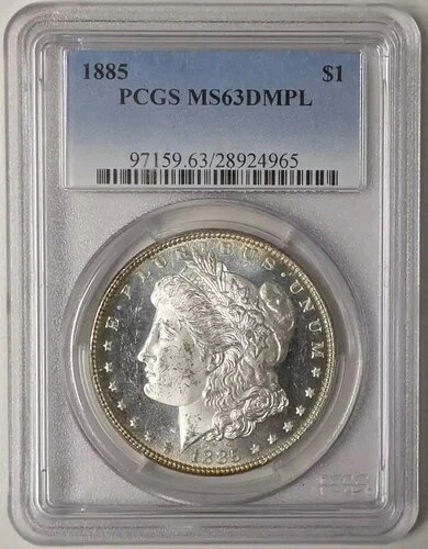 1885年 P モルガン銀貨 PCGS MS-63 DMPL