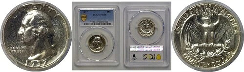 1937年ワシントンクォーター PCGS PR-66