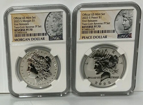 2023年Sリバースプルーフモルガン＆ピースダラーセットNGC PF70初公開ライブ 217,250円
