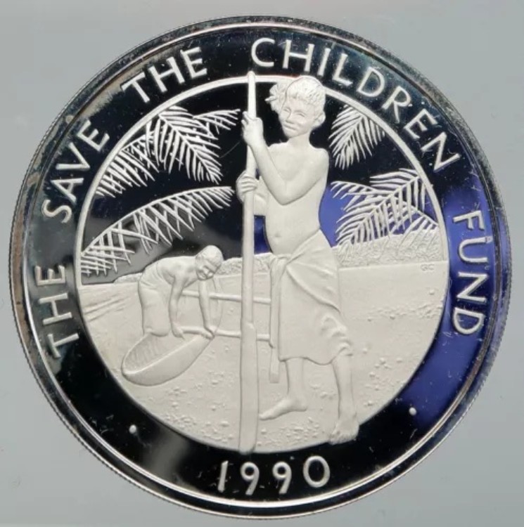 1990年 サモア 英国 セーブ・ザ・チルドレン オールドプルーフ シルバー 10ドル タラ コイン i92761｜WORLD RESOURCE【KING店】
