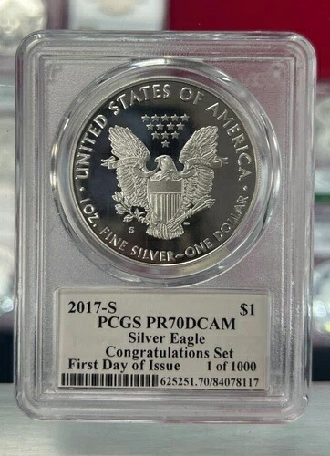 2017年頃 PCGS PR70DCAM シルバーイーグル 祝賀セット 1/1000