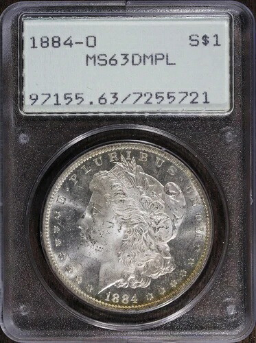 1884-O (MS63 DMPL) モルガン銀貨 $1 PCGS ラトラー - OGH