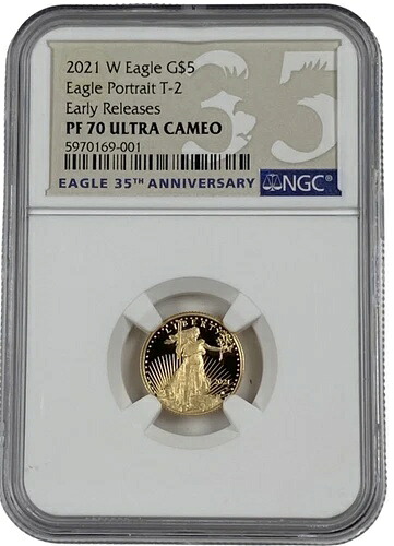 2021 W Ty 2 プルーフ 1/10オンス ゴールド アメリカンイーグル 5ドルコイン NGC PF 70 UC 早期リリース｜WORLD RESOURCE【KING店】
