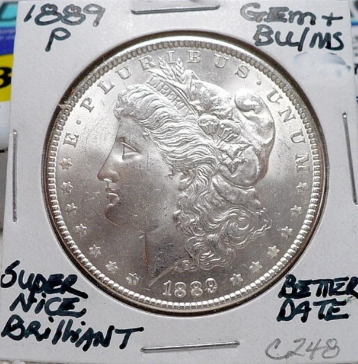 1889-P モーガン シルバー ドル ジェム+ BU/MS、より良い日付 良好+、白+、シャープ X C248｜WORLD RESOURCE【KING店】
