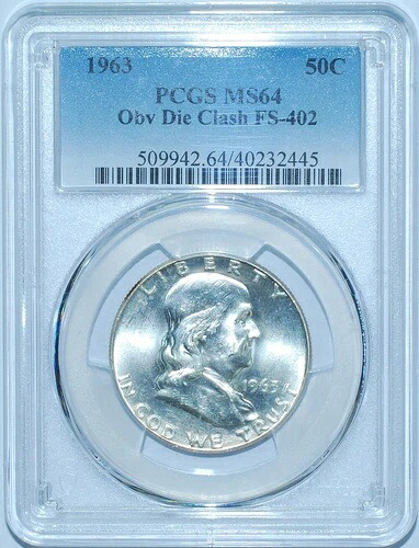 1963年 PCGS MS64 FS-402 表面ダイクラッシュ フランクリン ハーフダラー|WORLD RESOURCE【KING店】