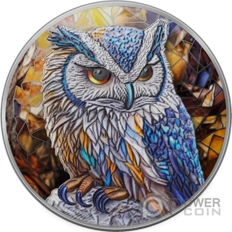 OWL 高貴な野生動物フクロウ 2オンス 銀貨 20フラン コンゴ 2025-