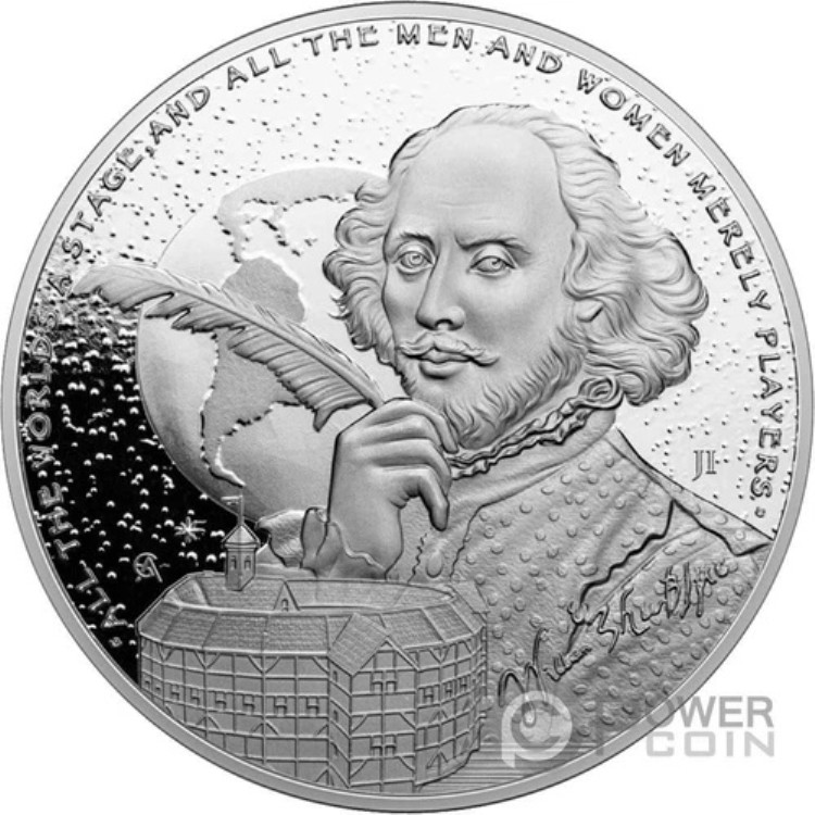 ウィリアム・シェイクスピア インスピレーションのアイコン 1オンス 銀貨 2ドル ニウエ 2024年以降