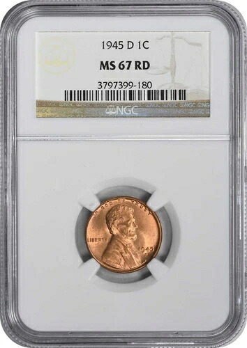 1945-D/D リンカーン セント RPM 9 MS67RED NGC|WORLD RESOURCE【KING店】