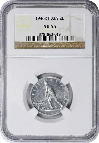 1946-R イタリア 2L AU55 NGC｜WORLD RESOURCE【KING店】