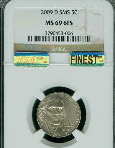 2009 D ジェファーソン ニッケル NGC MS69 FS SMS PQ MAC 最高級グレード MAC スポットレス レア。｜WORLD RESOURCE【KING店】