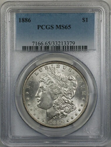 1886年 モルガン銀貨 1ドル硬貨 PCGS MS 65 (12-A)｜WORLD RESOURCE【KING店】