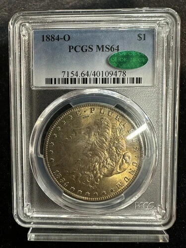 ?? 1884-O モーガン PCGS MS64 (CAC) 「グリーンビーン」 1ドル 「テキスタイルバッグ トーン」 ??