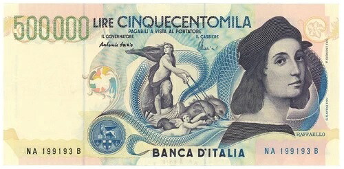 500000 リラ BANCA D'ITALIA RAFFAELLO LETTERA A 13/05/1997 qFDS|WORLD RESOURCE【KING店】