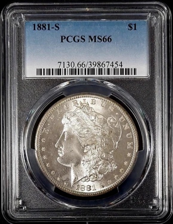 1881年Sモルガン・ダラー、PGCS認定MS66！SKU7454
