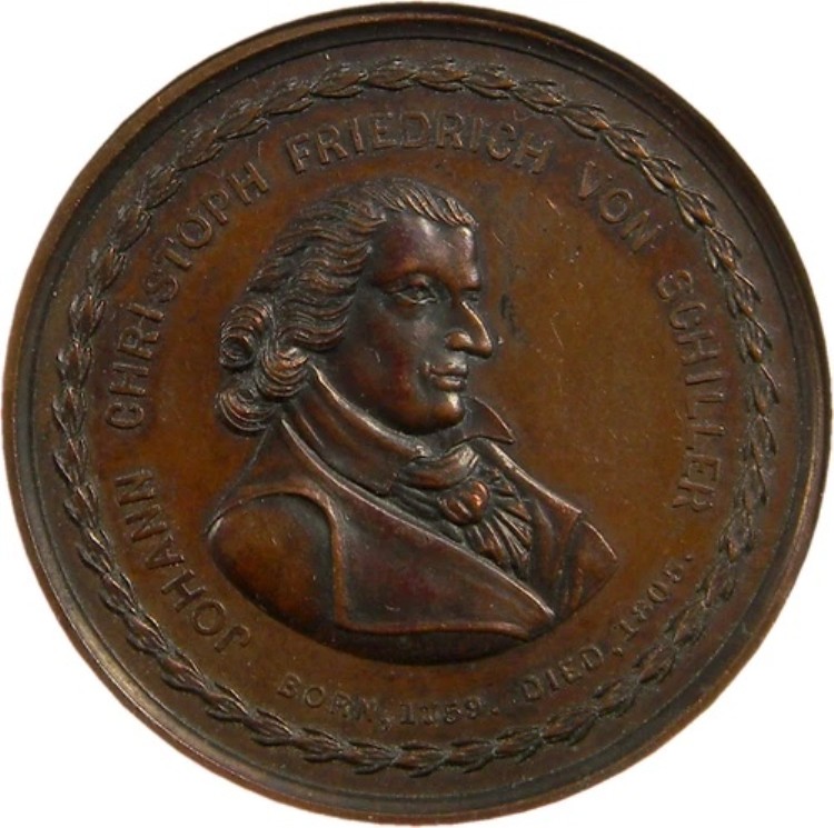1859年 フリードリヒ・シラー生誕100周年記念メダル G H Lovett NGC MS 62 BN (17-17)