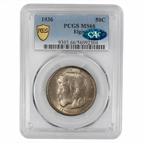 1936年エルジン記念ハーフドル 50セント PCGS MS 66 CAC