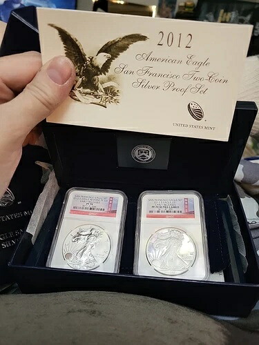 2012-S シルバー パーフェクト NGC PF 70 ウルトラ カメオとリバース PF 70 2 コイン セット。!! 171,600円