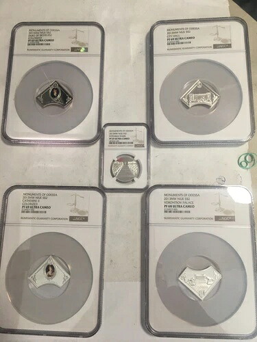 2013年 (MW) ニウエ オデッサのモニュメント、5枚のコインコレクション NGC グレード**PF-68-69 UC**