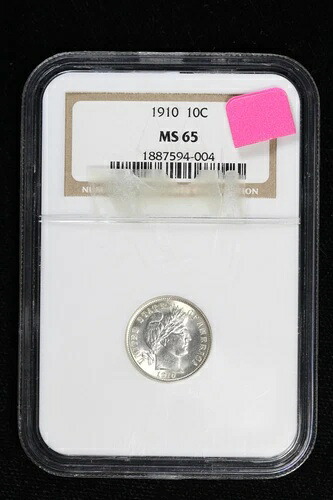 1910年バーバーダイム NGC MS 65 48BF