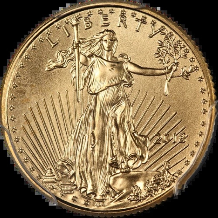 2018年 ゴールド アメリカンイーグル 5ドル PCGS MS70 発行初日ラベル