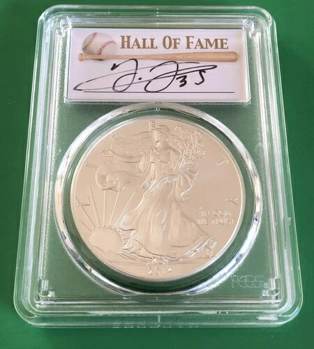フランク・トーマス・オート 2014年 1ドル US シルバーイーグル PCGS MS70 野球殿堂入り シカゴ