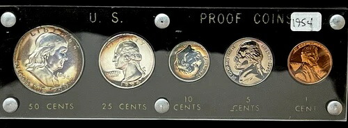 1954年 米国造幣局 シルバー オリジナル プルーフ コイン セット キャピタル ホルダー - CAMEO\