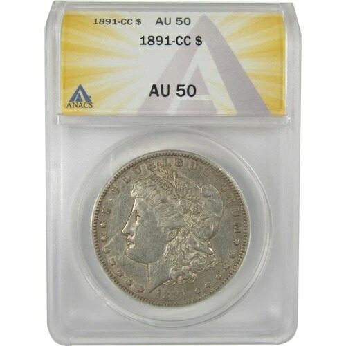 1891 CC モルガン ダラー AU 50 ANACS シルバー 1 ドル コイン SKU:I20787 201,850円