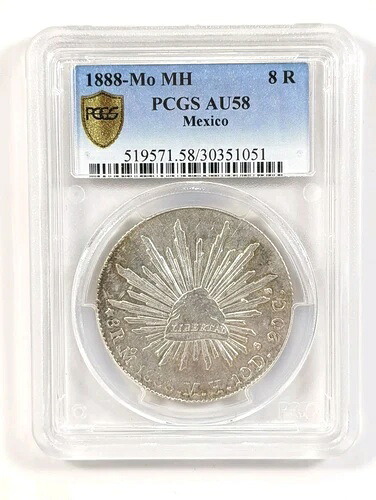 1888-MO MH メキシコシティ 8 レアル メキシコ PCGS AU58 POP 9 201,850円