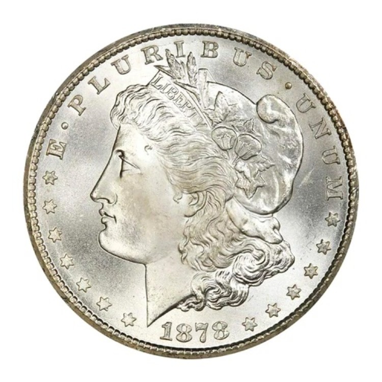 アメリカ 1878年 S モーガン 90% 銀貨 - 1ドル ブリリアント 未流通
