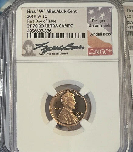 2019 W NGC ウルトラカメオ プルーフ PF70RD シールド リンカーン ペニーセント FDOI ベース サイン入り