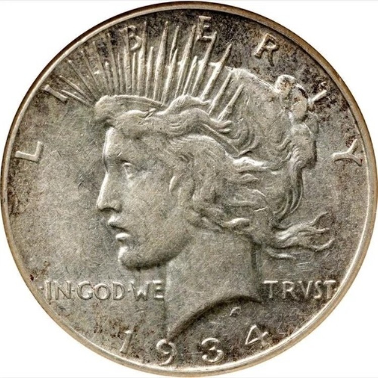 1934-S ピースシルバーダラー NGC AU50