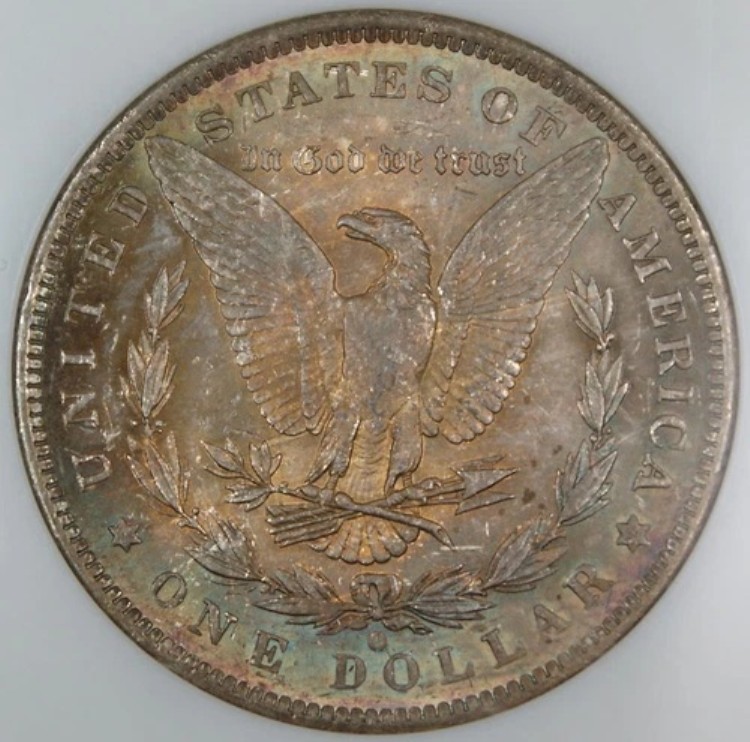 1884-O モルガン銀貨、NGC MS-63 トーン OGH