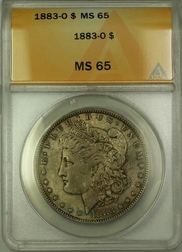 1883-O モルガン銀貨 $1 ANACS MS-65 トーン (WW)