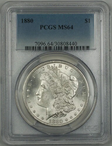 1880年 モルガン 1ドル銀貨 PCGS MS-64 優良コイン*