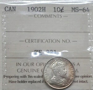1902-H カナダ 10セント ICCS グレード MS-64|WORLD RESOURCE【KING店】