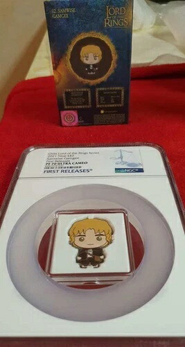 2021 ロード・オブ・ザ・リング サムワイズ・マギー・チビ 1オンス .999 シルバー NGC PR70 ニウエ $2