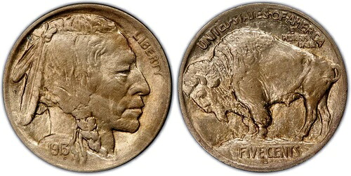 1913-S バッファローニッケル PCGS MS64 タイプ1