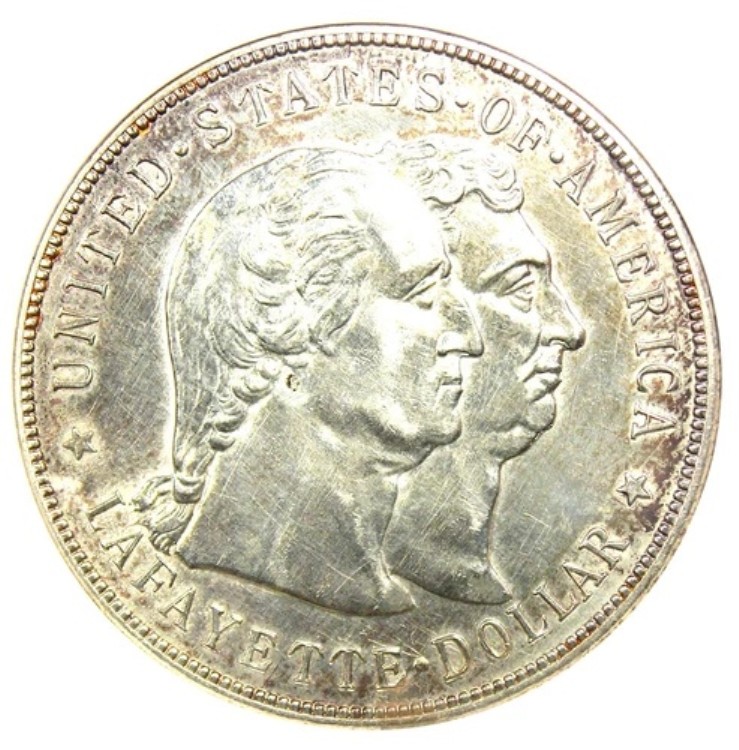 1900 年ラファイエット 1 ドル銀貨 - ANACS AU55 認定詳細 - 希少タイプ!