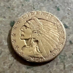 1925-D インディアンヘッドクォーターイーグル 2.5ドル金貨 デンバー Y-401